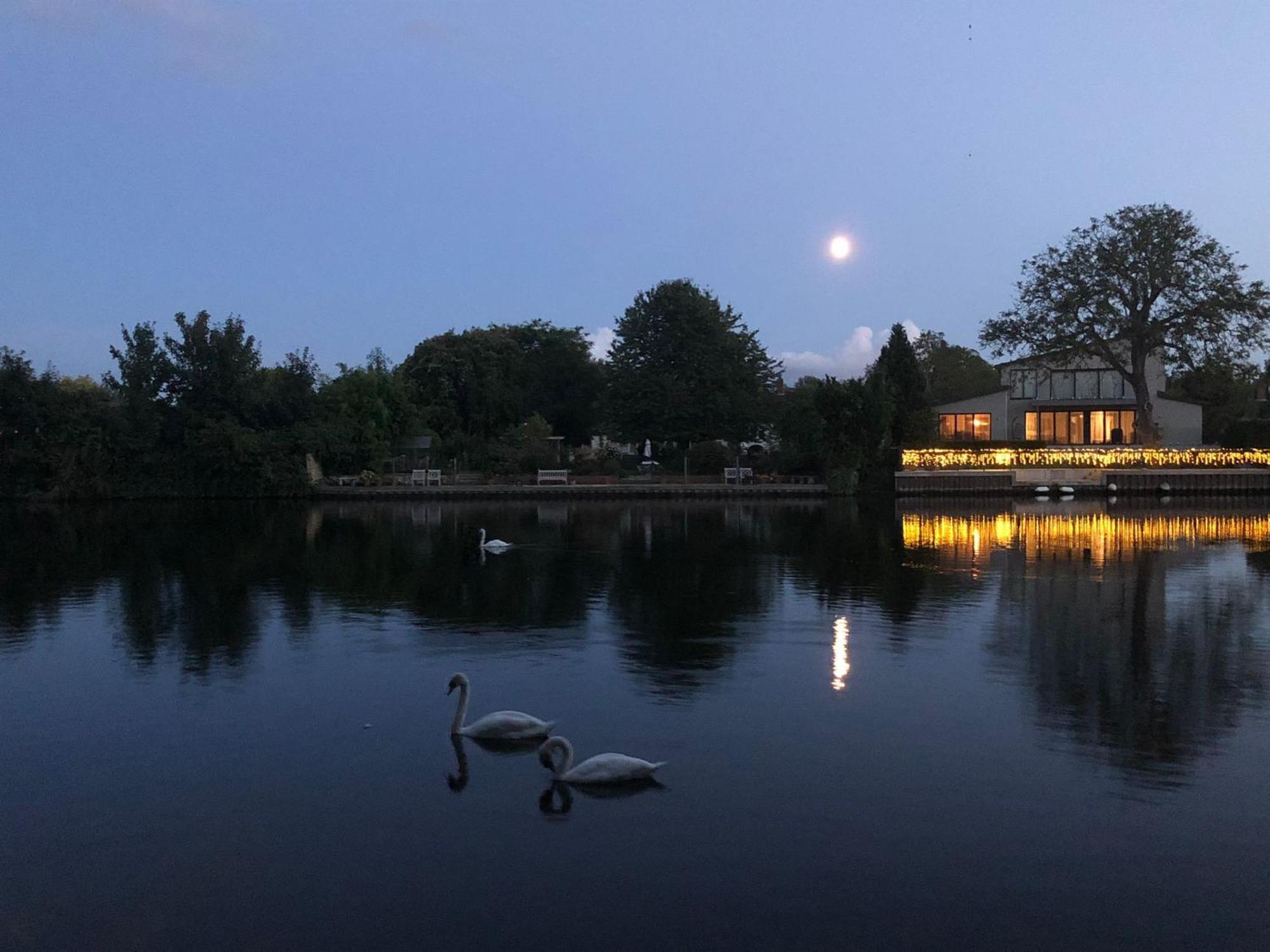 Cozy Double Bedroom In Stunning Bungalow On River Thames - Near Thorpe Park/Royal Holloway University/20Mins From Heathrow Staines-upon-Thames Dış mekan fotoğraf